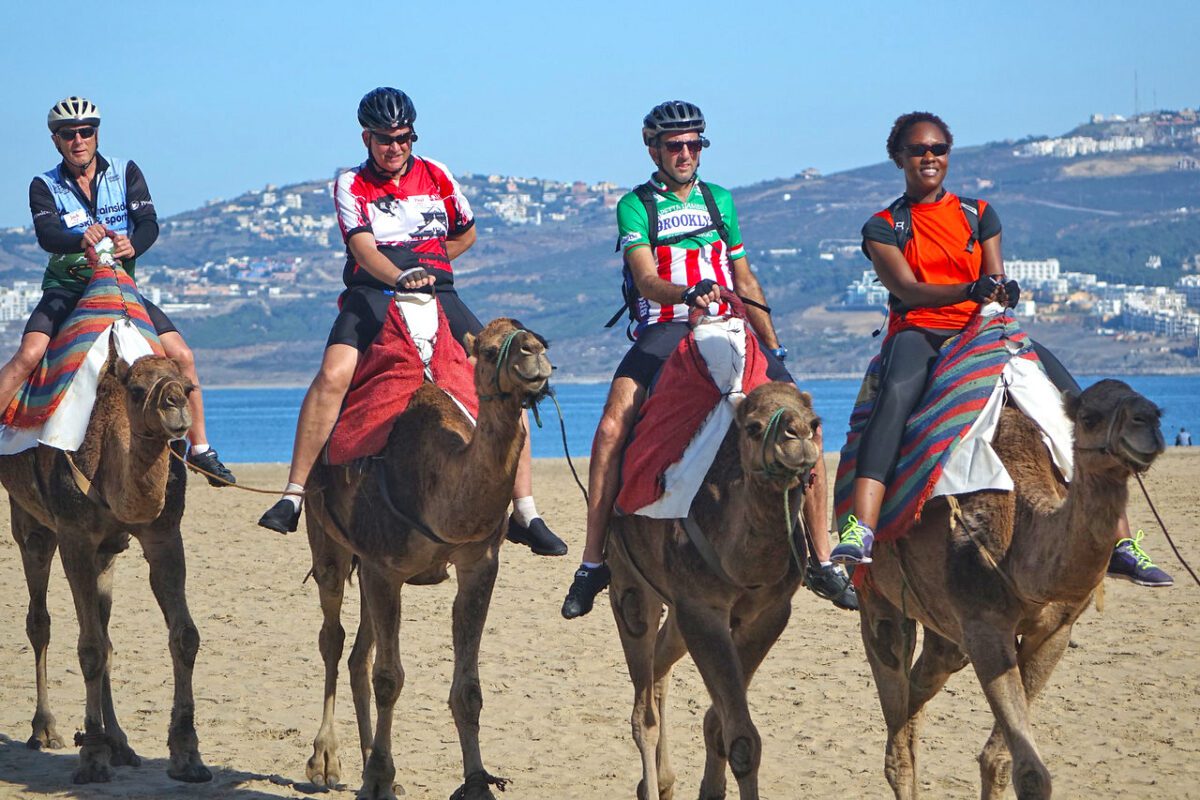 Participants Riding Camerls Barcelona to Lisbon Cycling Cruise